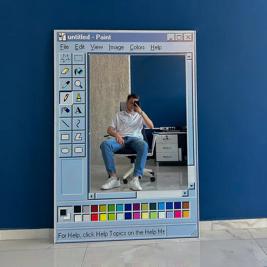 Retro MS Paint Mirror – Vintage Computer Window Design